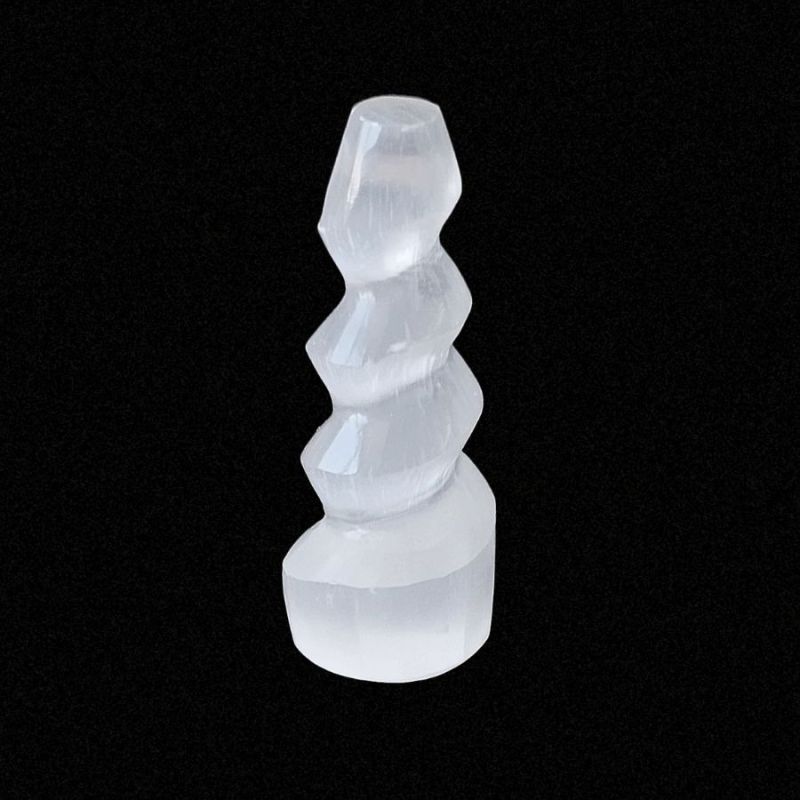 Selenite Spiral Tower 6cm