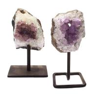 Amethyst Druse with metal foot.
