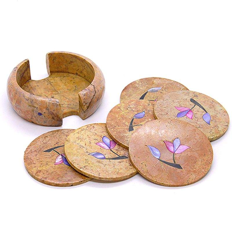 Posavasos con Flores Esteatita