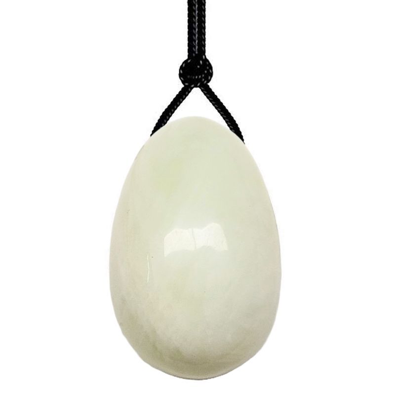 Huevo Jade Verde Perforado 50x40mm