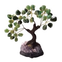 Árbol Cuarzo Verde (12cm) y base de drusa Amatista.