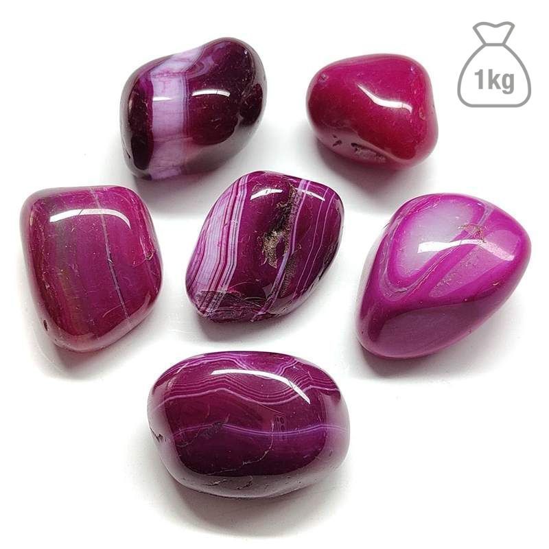 Medium Tumbled Pink Agate. Bag 1kg