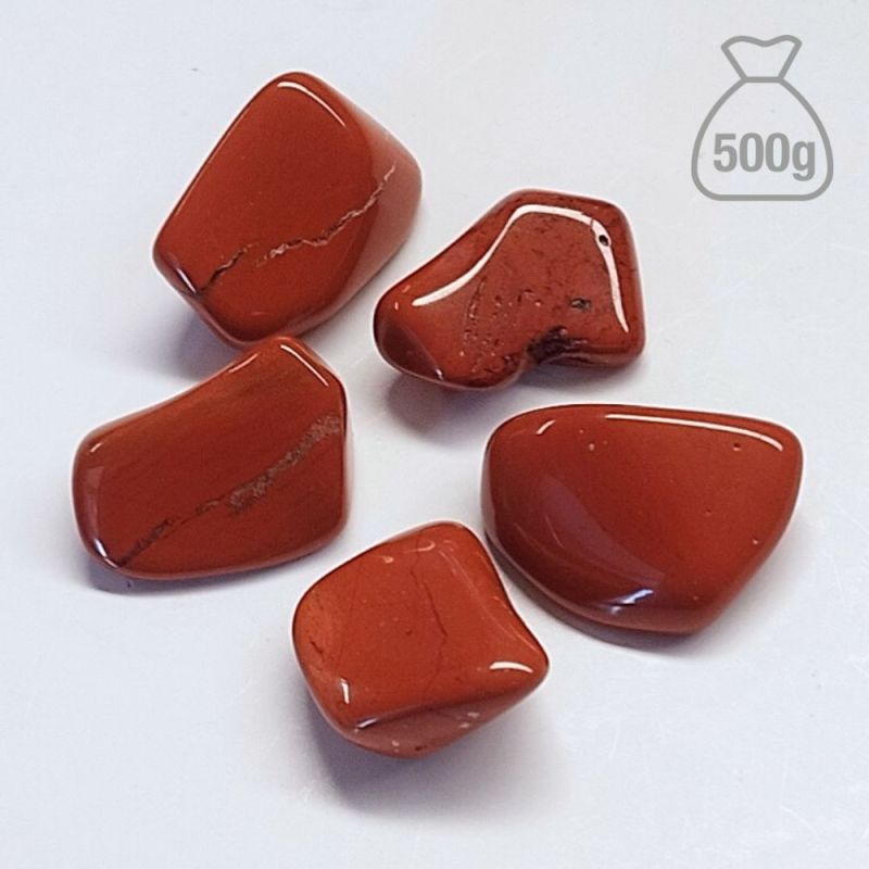 Jaspe Rojo Rodado Mediano. Bolsa 500g
