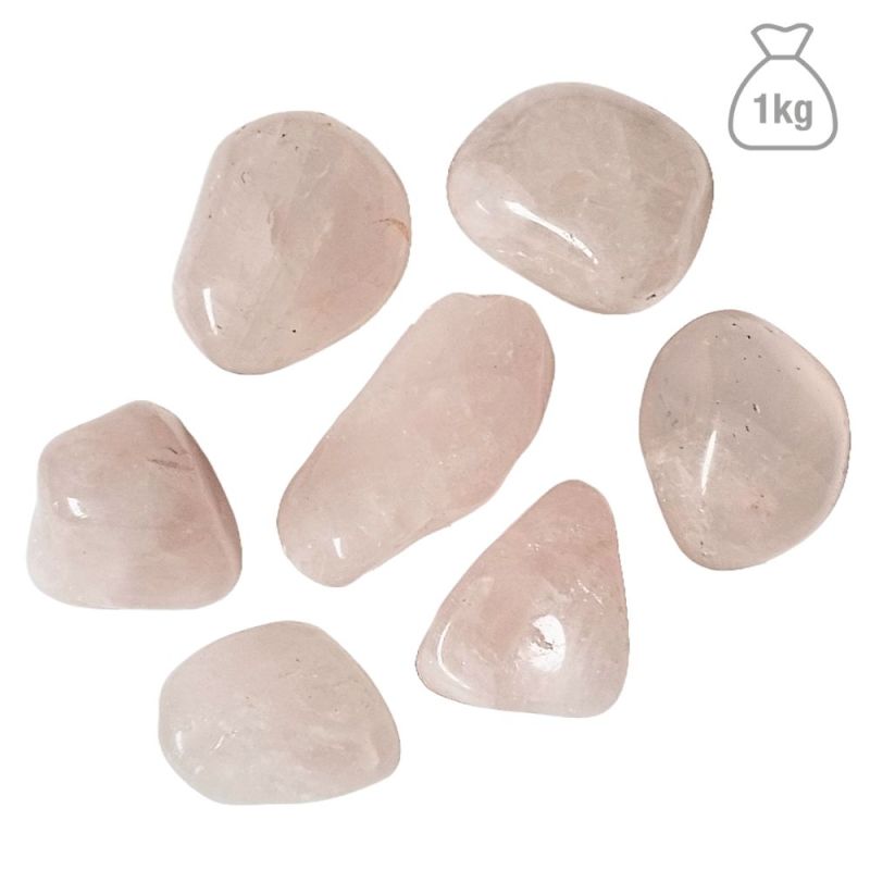 Cuarzo Rosa Rodado Mediano (Brasil). Bolsa 1kg.