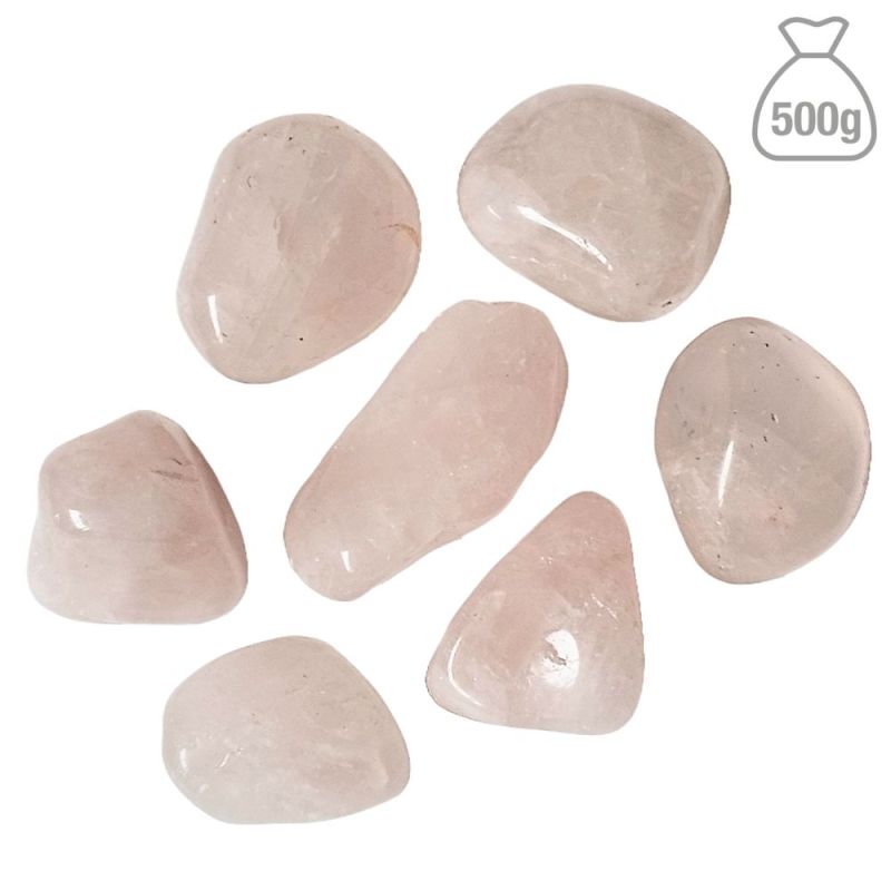 Cuarzo Rosa Rodado Mediano (Brasil). Bolsa 500g.