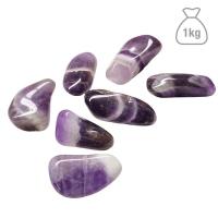 Medium Tumbled Amethyst Banded. Bag 1kg