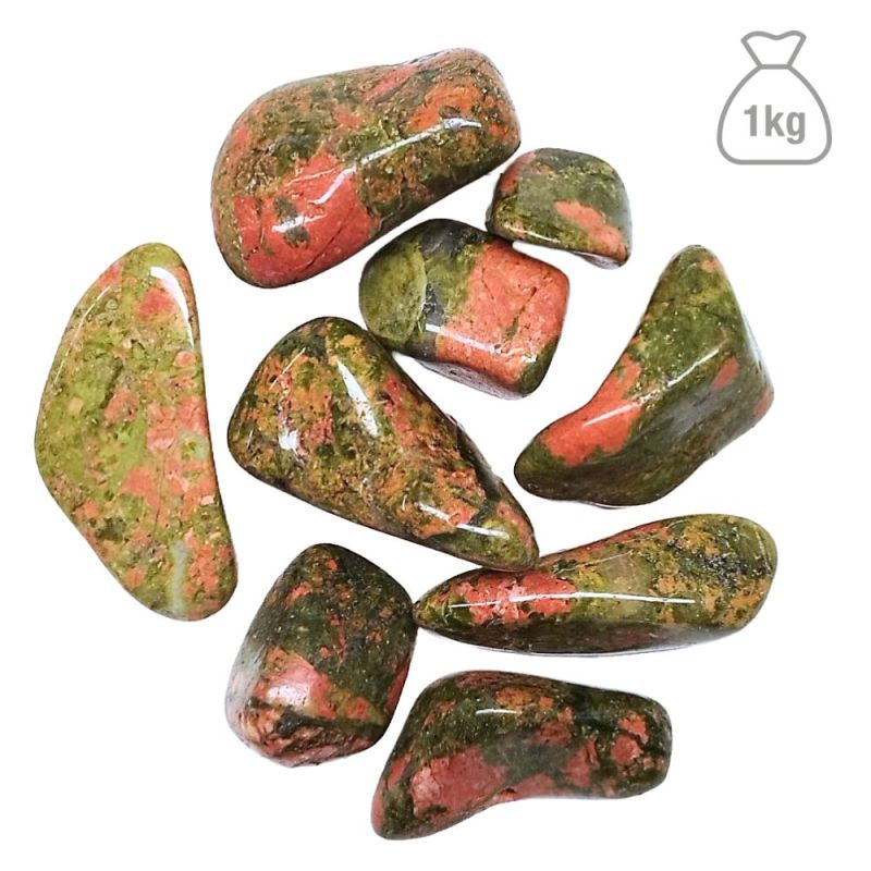 Unakite Pierre Roulée Petite. Sac 1kg
