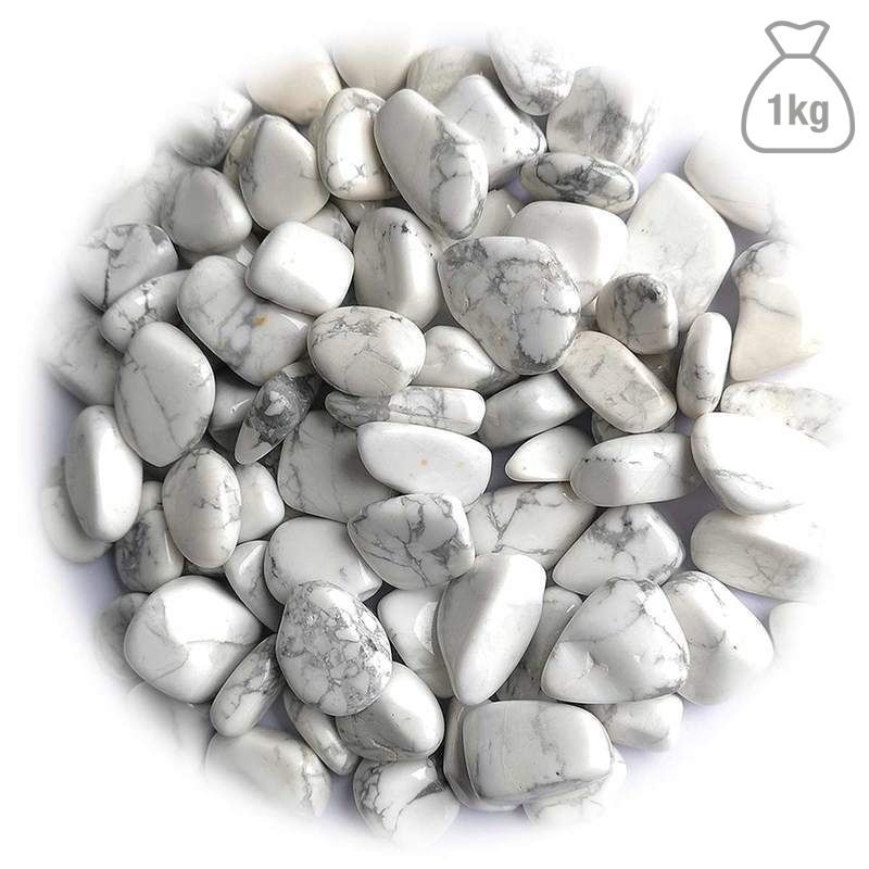 Howlita Blanca Rodado Pequeño. Bolsa 1kg
