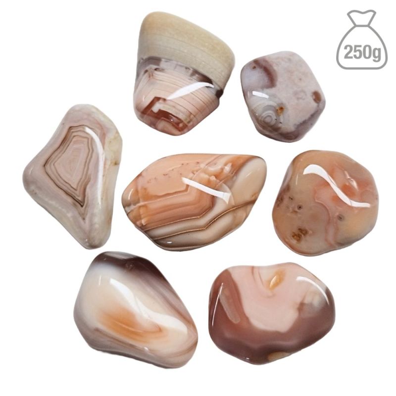 Agate Botswana Rose Pierre Roulée Petite. Sac 250g