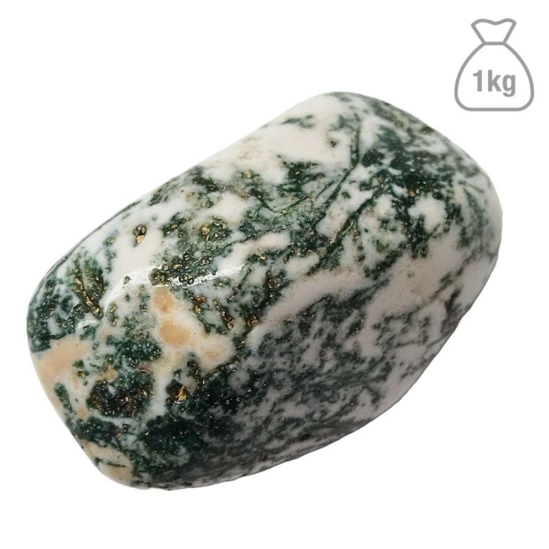 Ágata Árbol Rodado Jumbo (con Dendritas). Bolsa 1kg.