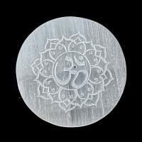 Incensario Selenita. Simbolo OM.