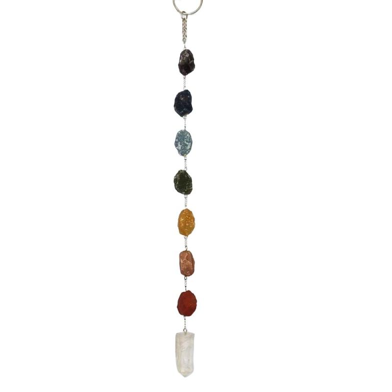 Adorno/móvil mineral en bruto Chakras (34cm)