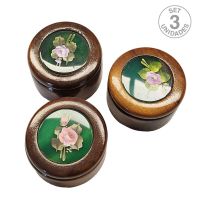 Joyero de Madera con Ágata (5x3cm). Set 3 Un.