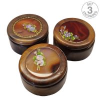 Joyero de Madera con Ágata (8x5cm). Set 3 Un.