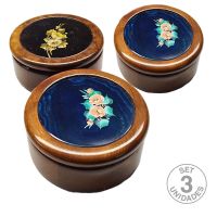 Joyero de Madera con Ágata (10x5cm). Set 3 Un.