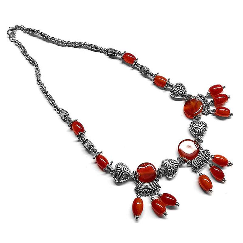 Collier Cornaline en Argent.