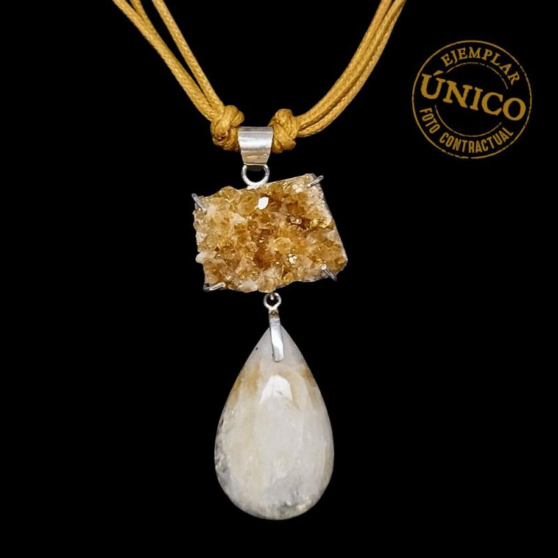 Collar Citrino (engarces plata).