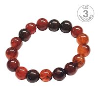 Pulsera Carneola (Bola 12mm). Set 3 Un.