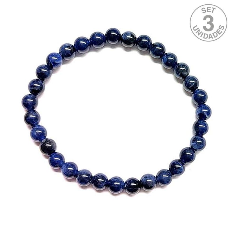 Bracelet Sodalite (Boules 6 mm). Set 3 Un.