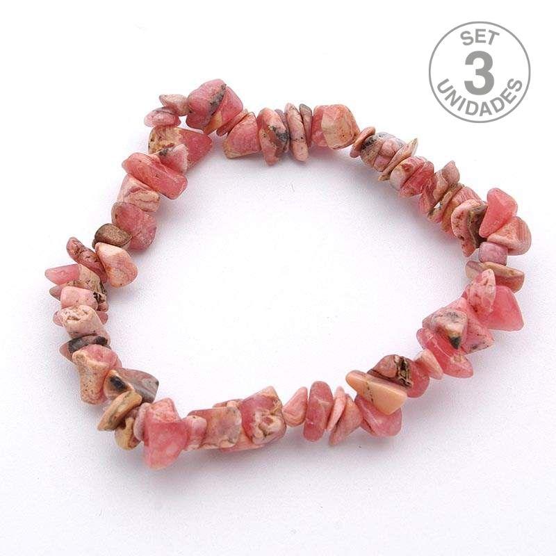Bracelet Chips Rhodochrosite. Set 3 Un.