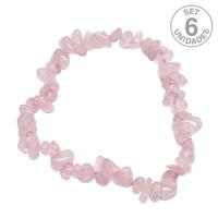 Pulsera Chip Cuarzo Rosa. Set 6 Un.