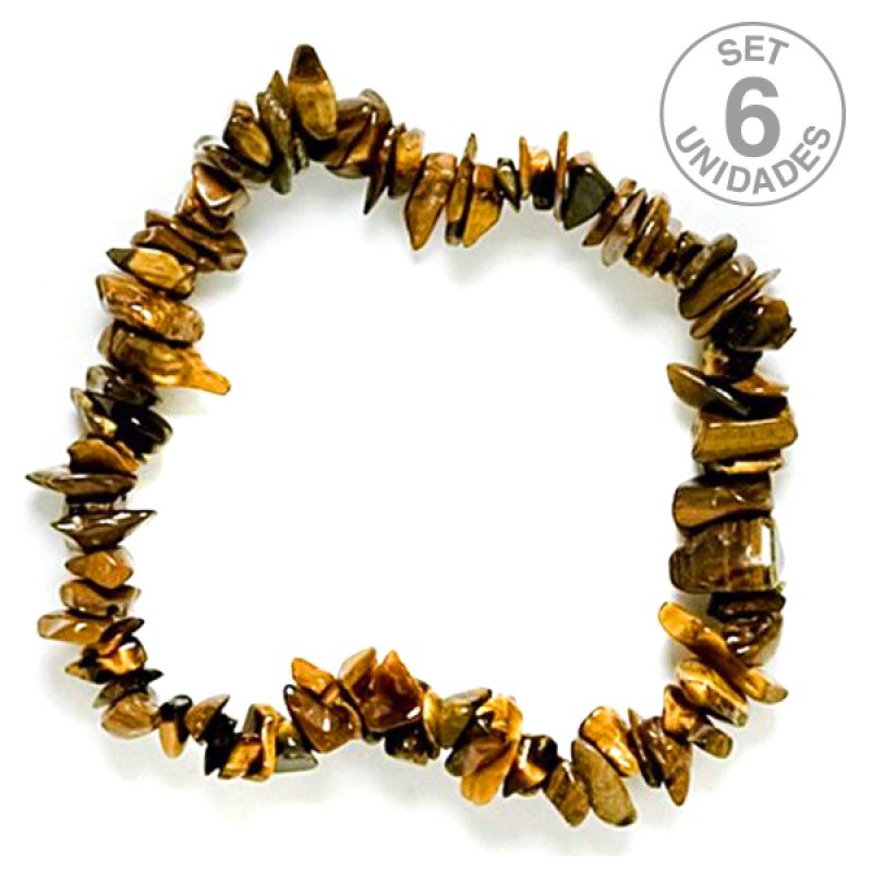 Tiger's Eye Chip Bracellet. Set 6 Un.