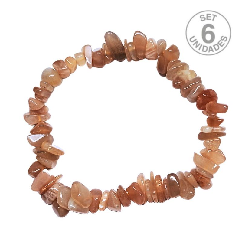 Sunstone Chip Bracelet. Set 6 Un.