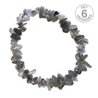 Pulsera Chip Labradorita. Set 6 Un.