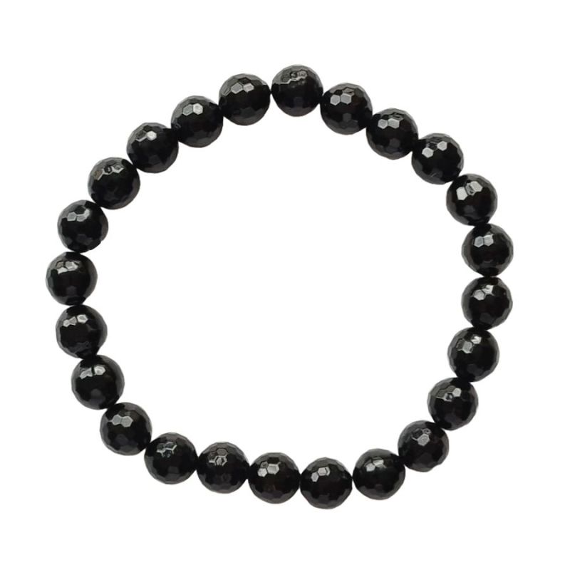 Faceted Jet Bracelet (Ball 8mm)