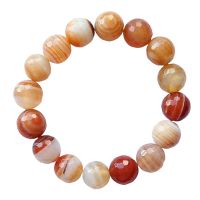 Pulsera Ágata Naranja facetada (Bola 12mm)