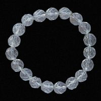 Pulsera Cristal de Roca facetada (Bola 10mm)