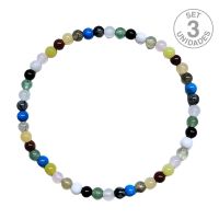 Pulsera Mineral Mixto (Bola 4mm). Set 3 Un.