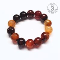 Pulsera Carneola (Bola 14mm). Set 3 Un.