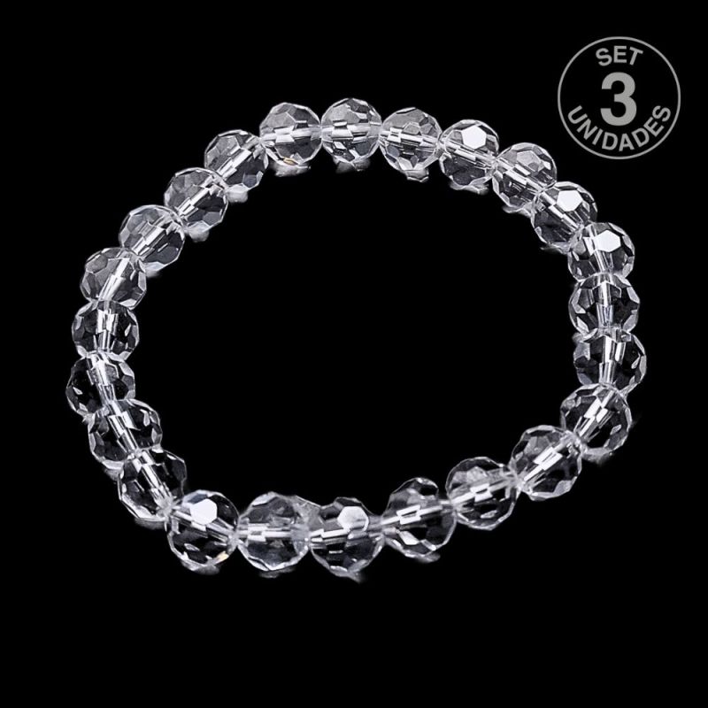 Crystal Faceted Bracelet (Ball 8mm). Set 3 Un.