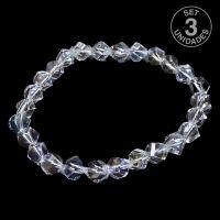 Pulsera Cristal Facetada (Bolas 6mm). Set 3 Un.
