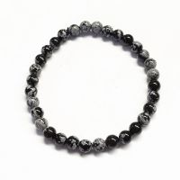 Snowflake Obsidian Bracelet (Ball 6mm)