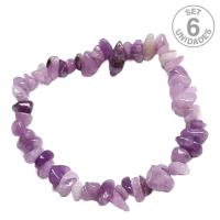 Pulsera Chip Lepidolita. Set 6 Un.