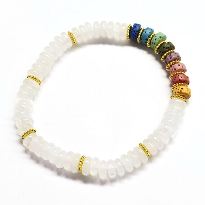 Pulsera Aro Cristal de Roca y Chakras