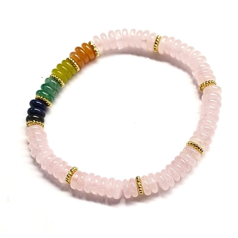 Pulsera Aro Surtido Cuarzo Rosa