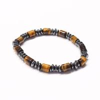 Pulsera Donut Hematite y Ojo de Tigre para hombre (6x9mm)