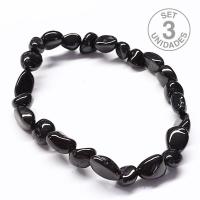 Pulsera Turmalina Rodado irregular (6x9mm). Set 3 Un.