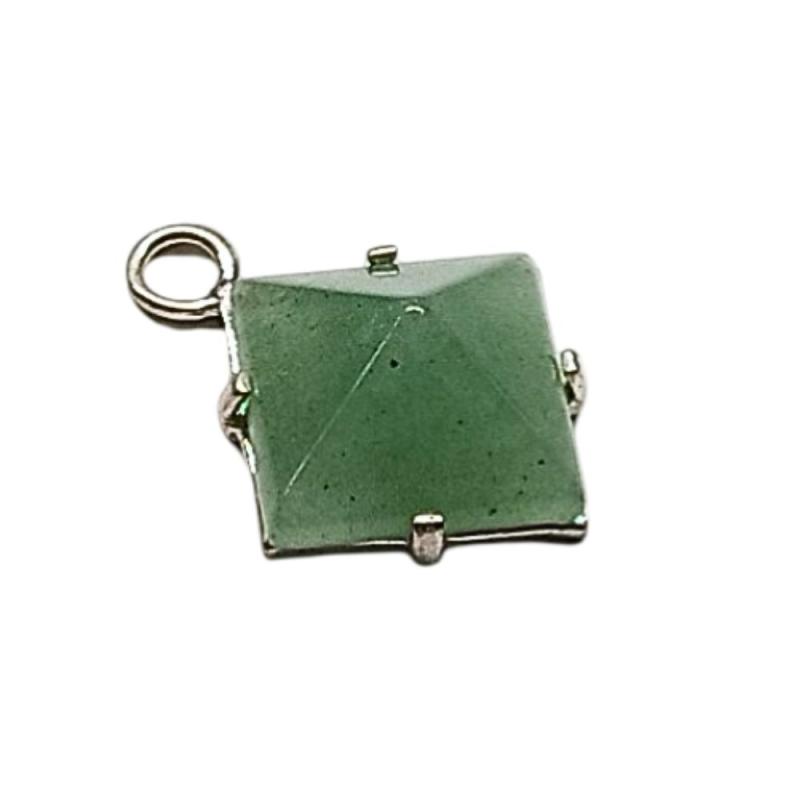 Colgante Pirámide Aventurina (Borde plata)