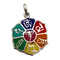 Colgante Flor Chakras multicolor. Set 3un