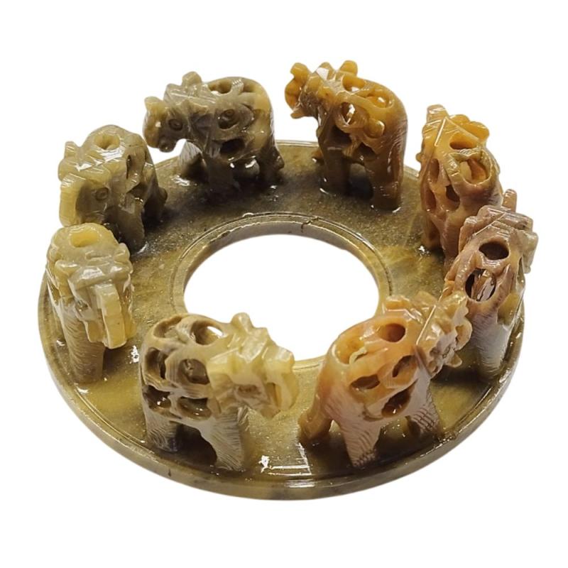 Grupo de Elefantes de Esteatita con hijos