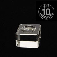 Soporte Cristal 30x30x15mm. Set 10 un.