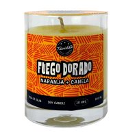 Glass Candle "Golden Fire" (Trinidad)