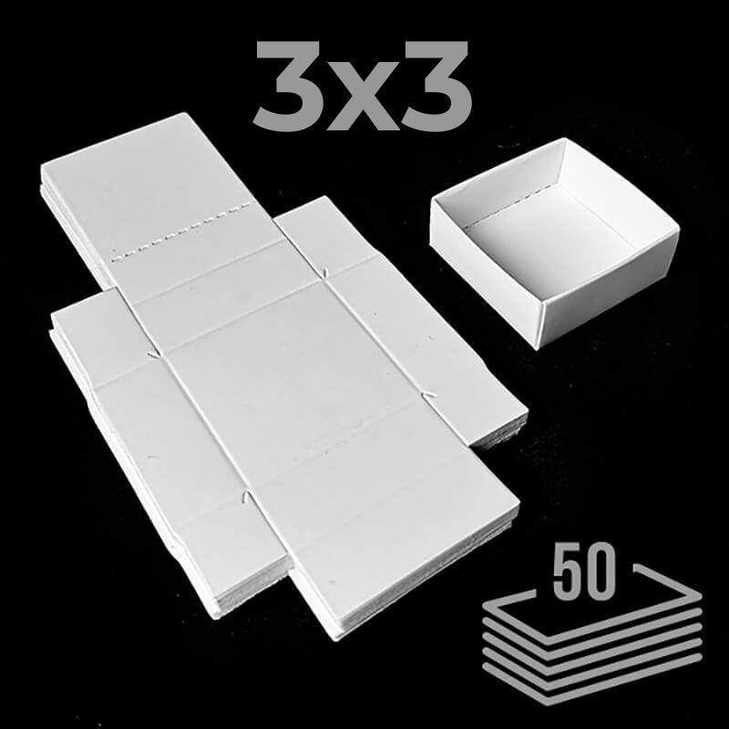 White Cardboard Box 3x3. (Pack 50 un.)