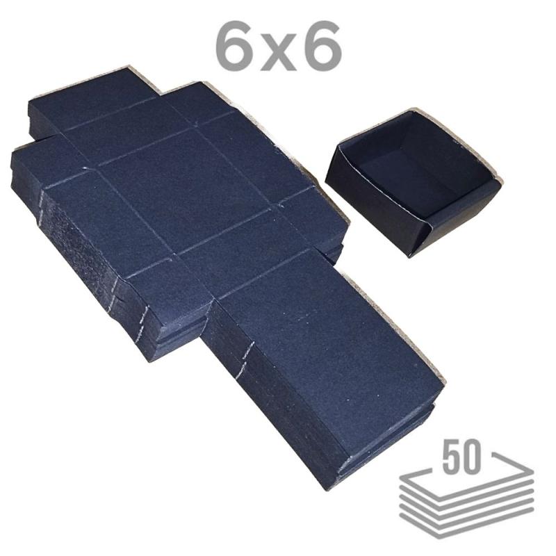 Caja Cartón Negra 6x6cm. (Pack 50 u.)
