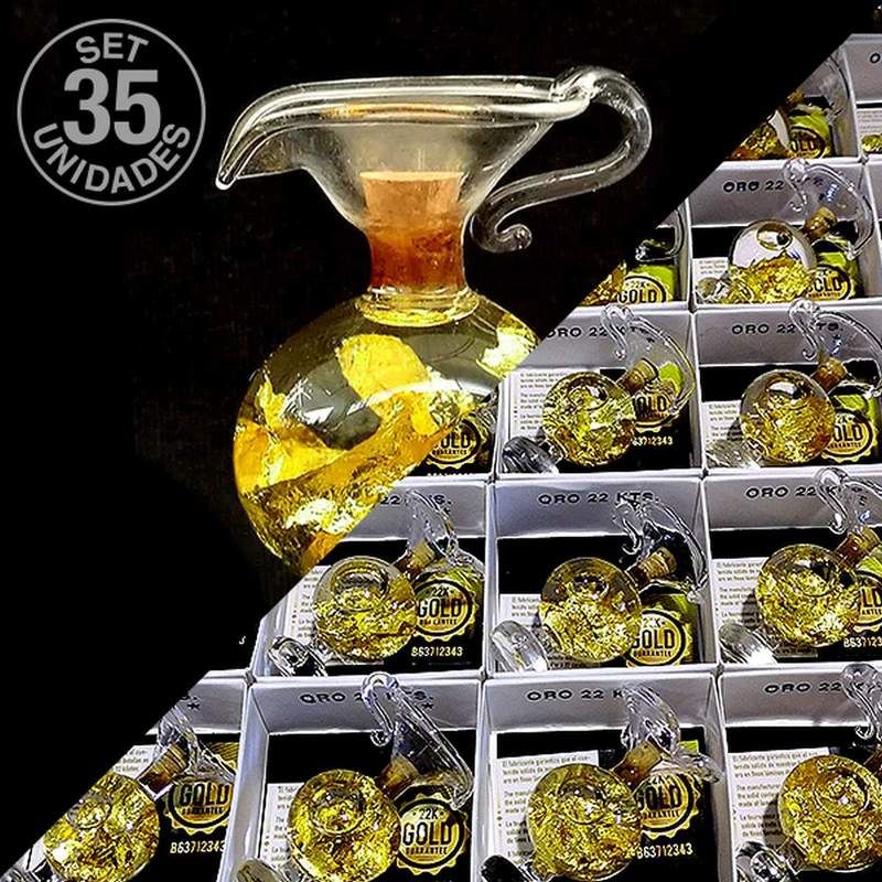Jarra Vidrio Soplado Oro. Set 35 un.