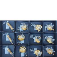Figuras Surtidas Vidrio Soplado Oro. Set 12 Un.